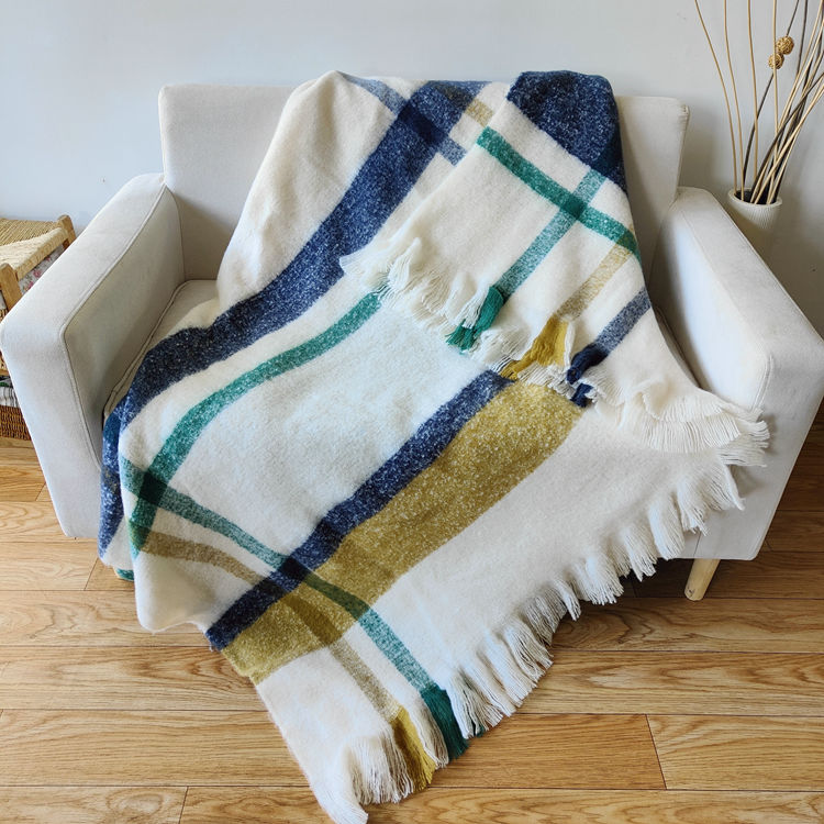 Polyester Colorful Check Throw